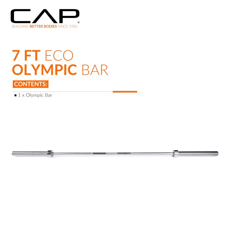 CAP 35 LB Olympic Barbell, 7ft Strength Training Weight Bar, Chrome