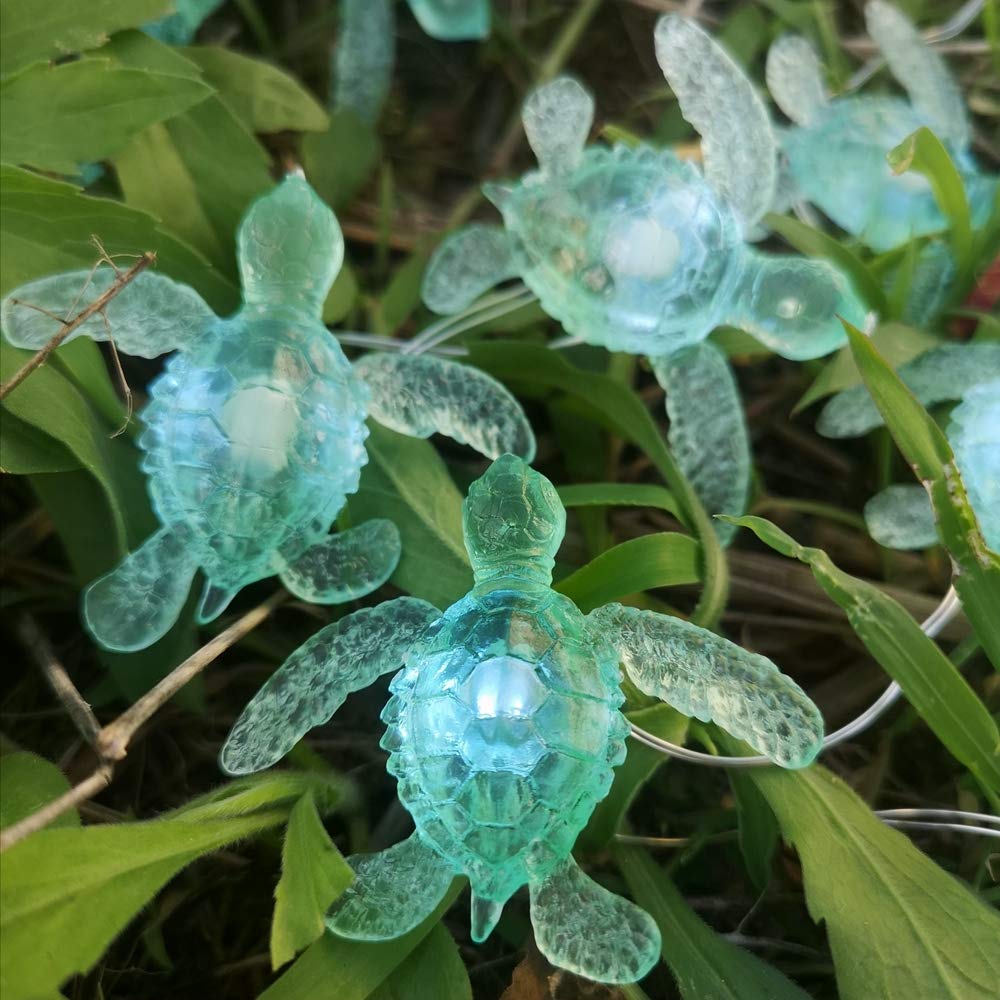 JASHIKA Beach Theme -Cute Green Sea Turtle String Lights- Ocean Fairy Decorative Lights- 10ft 30 LEDs -USB Powered -Multi-Function- Remote Control-Christmas -House Party- Bathroom -Baby Shower Decor