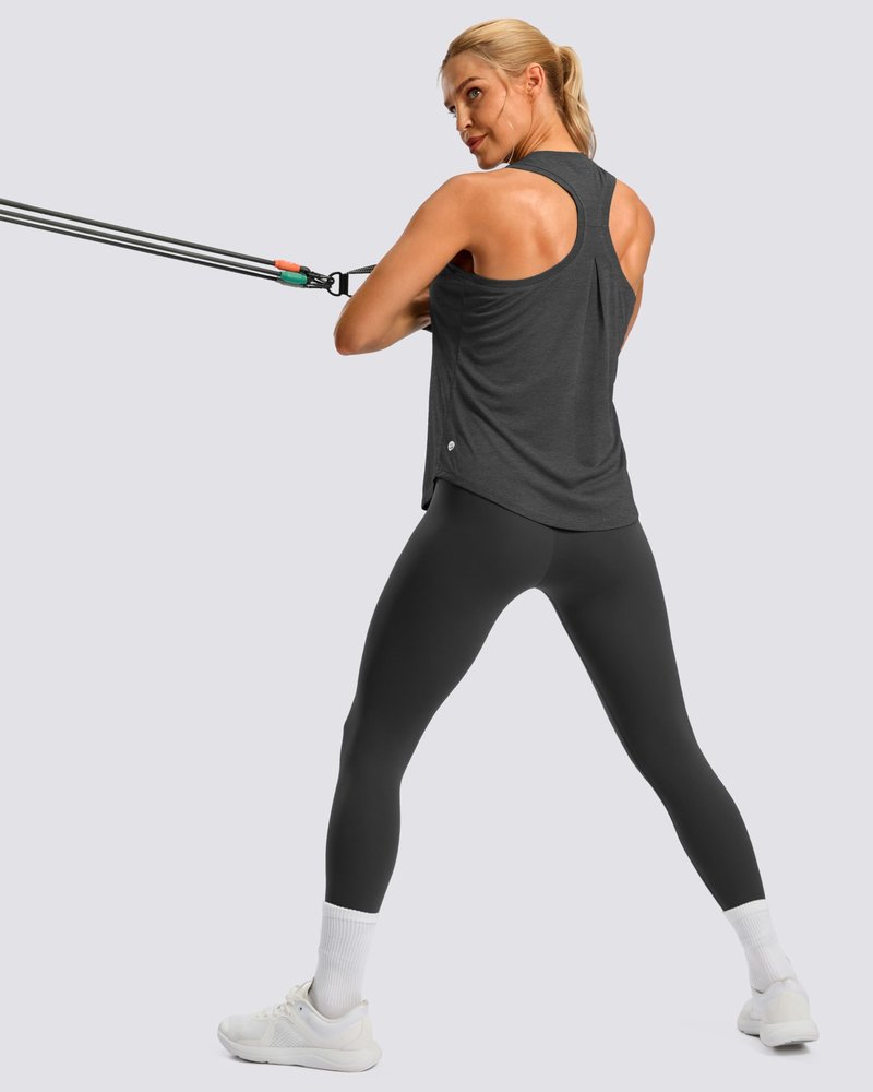 G Gradual Women's Workout Tank Tops Racerback Athletic Yoga Tops Loose Fit Sleeveless Running Gym Sports Shirts for Women(Charcoal,L)