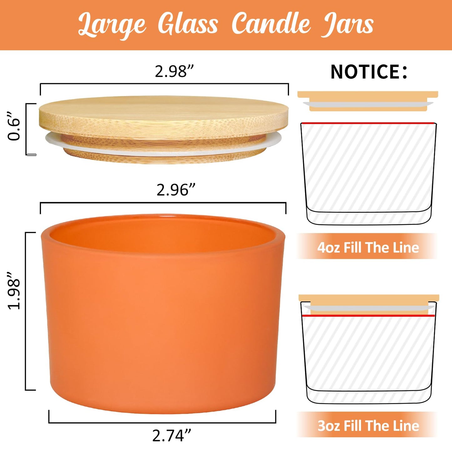 SUPMIND 4oz Fall Candle Jars 15 Pack, Small Wide Mouth Glass Empty Candle Jars with Bamboo Lids for Making Candles, Bulk Candle Container with Wick Kit, Ideal for Candle Business Owners