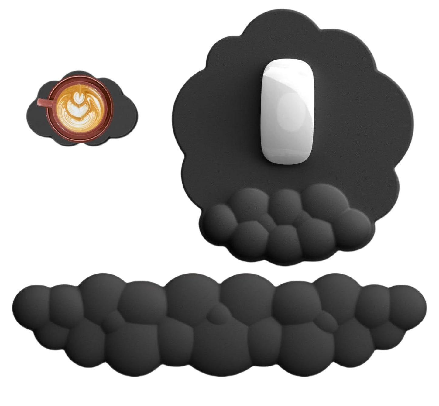 Cloud Keyboard and Mouse Wrist Rest Pad for Computer Arm Pain Relief- Ergonomic Wrist Support Mousepad with Non-Slip PU Base for Office, Gaming, and Home Use Anti-Fatigue