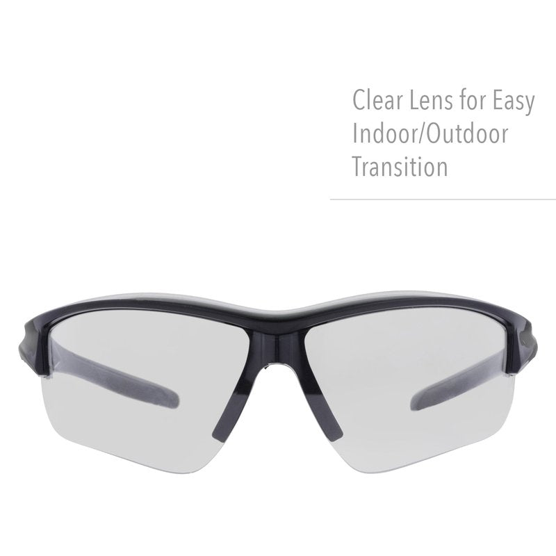 Howard Leight by Honeywell Uvex Acadia Shooting Glasses with Uvextreme Plus Anti-Fog Lens Coating, Clear Lens (R-02214)