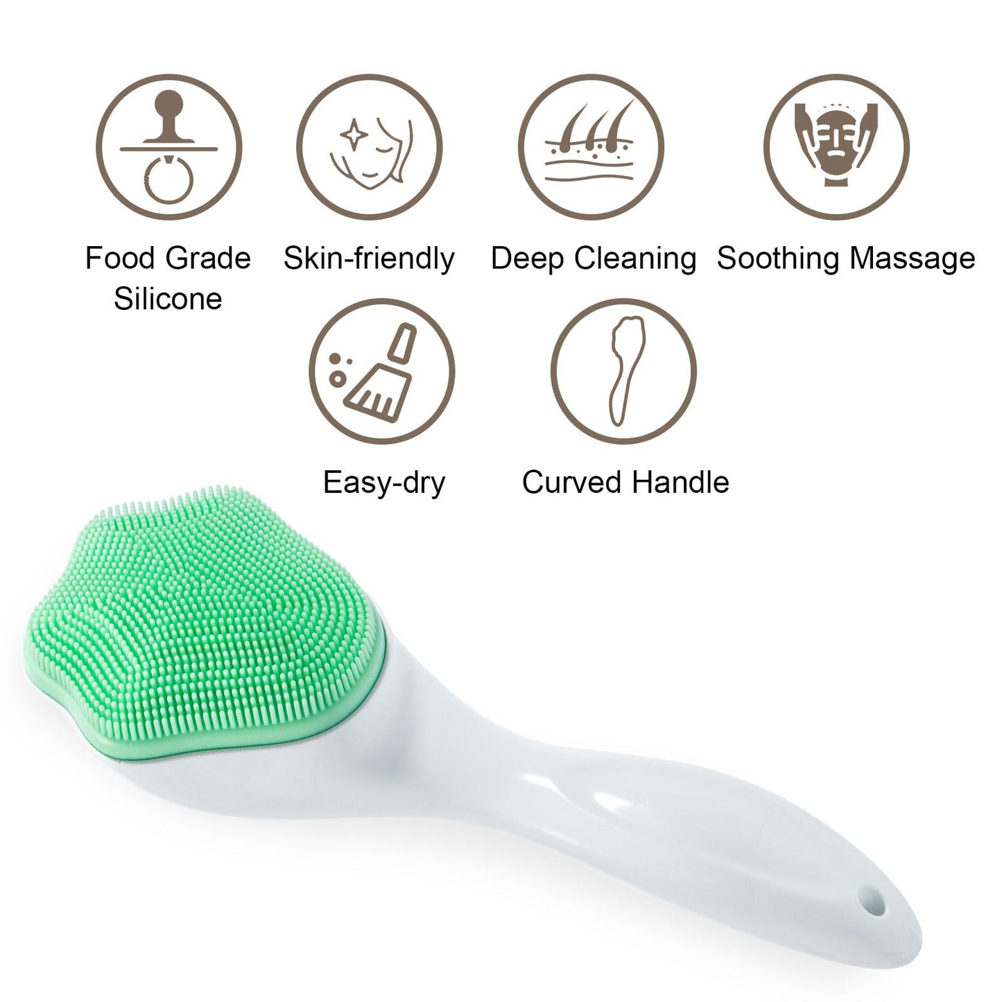 2 Pack Silicone Face Scrubber Exfoliating Brush, Manual Handheld Facial Cleansing Brush Blackhead Scrubber, Soft Bristles Waterproof for Face Skincare (Round-Pink)