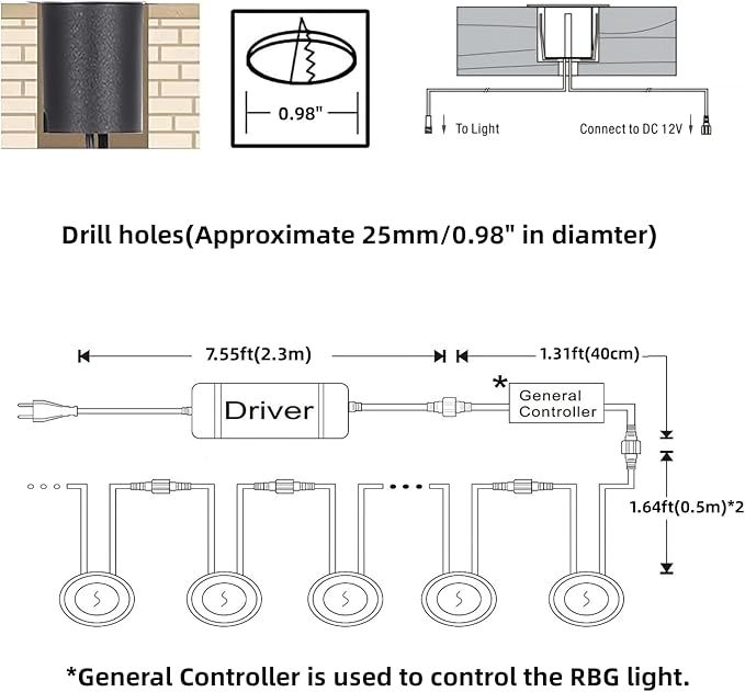 Natural White Recessed LED Deck Light, RNEHON 12V Low Voltage Step Lights with Protecting Shell, Φ1.18 Landscape Lights Outdoor for Garden,Yard Steps,Stair,Patio,Floor,Kitchen Decoration