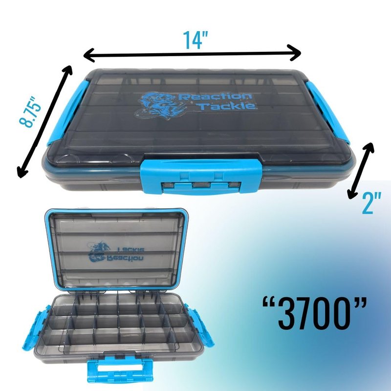 Reaction Tackle Ultimate Water-Resistant Tackle Box Trays with Removable Dividers - Organization and Storage Solution- 3-Pack Kit of 3-Clip Trays - 3700 3-pack