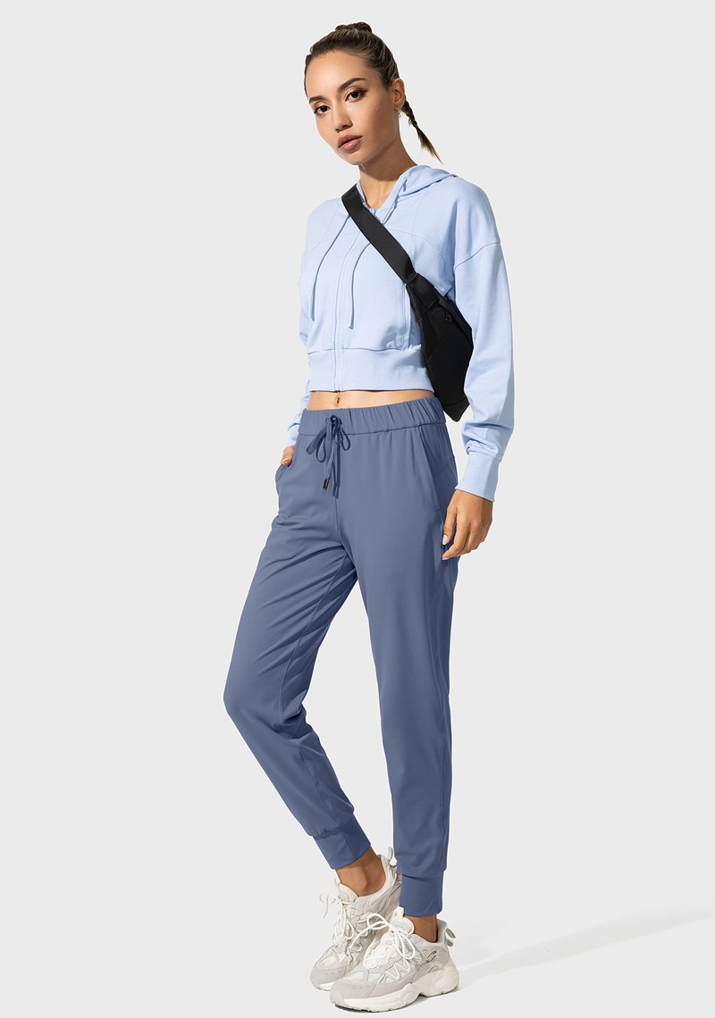 SANTINY Women's Joggers Pants Pockets Drawstring Running Sweatpants for Women Lounge Workout Jogging(Slate Blue_L)