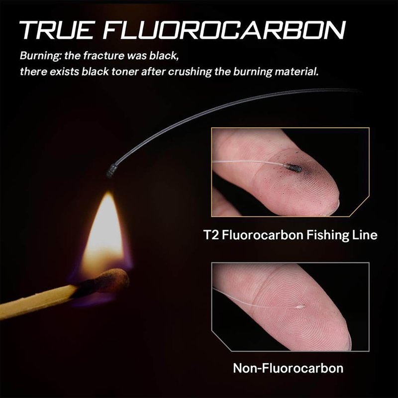 SeaKnight T2 100% Fluorocarbon Fishing Line, 110YD Japanese Material Leader Line, Low Visibility High Strength Abrasion Resistant for Saltwater Freshwater Fishing (3-35LB)