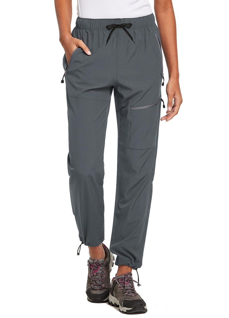 baleaf Cargo Pants for Women Petite Joggers Lightweight Quick Dry Pant Water Resistant 27'' Travel Workout Athletic Trip 27''-Dark Gray S