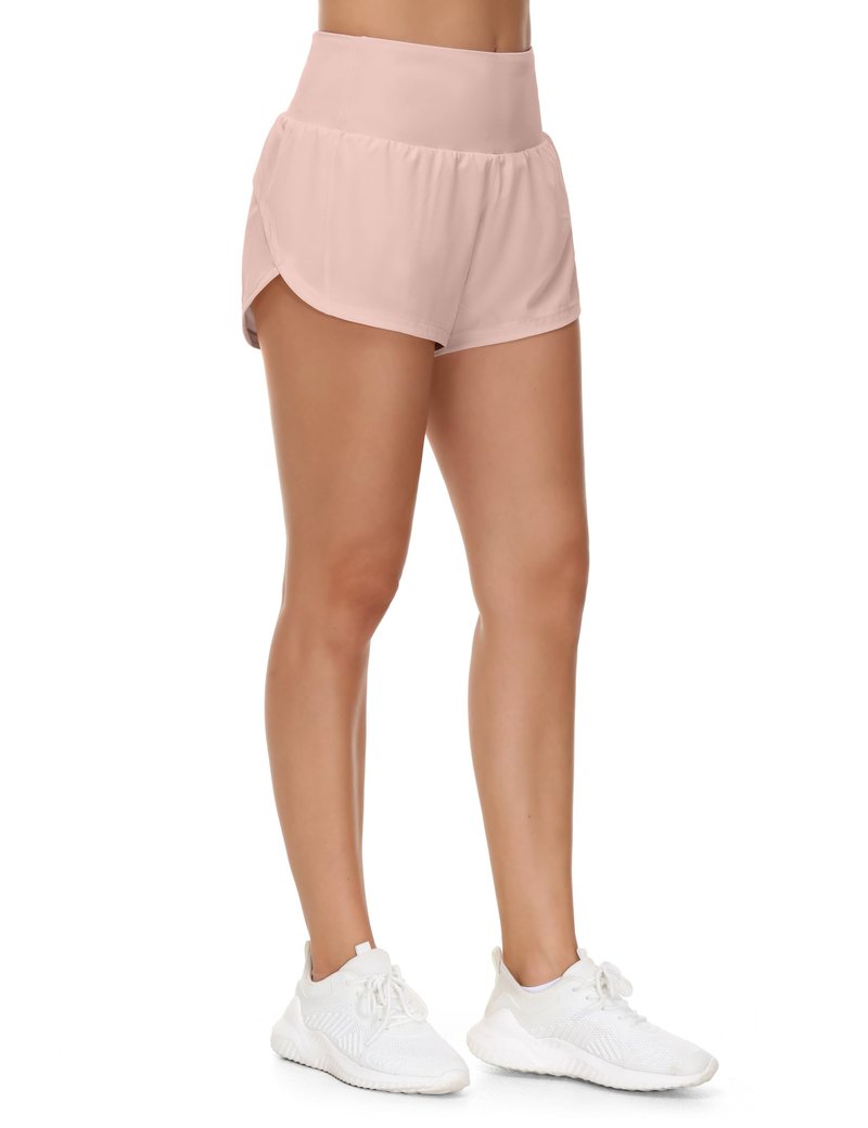 Origiwish Women's High Waisted Running Shorts with Liner Quick Dry Athletic Workout Shorts Zipper Pockets