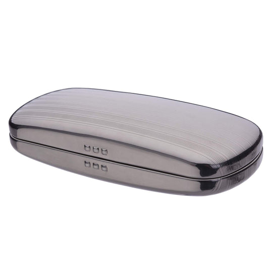 Philley Sunglasses Case Striped Aluminum Hard Shell Metal Spectacles Box Eyeglasses Case for Women & Men(Grey)