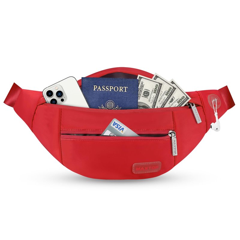 Large Stylish Belt Bag for Women Red fanny Pack Crossbody Sling Bags Waist Packs with Adjustable Strap Gifts for Women