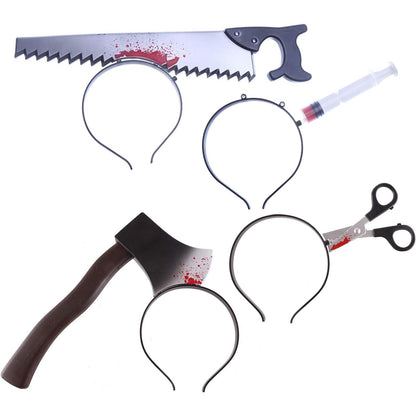 CCINEE 4 Pieces Halloween Costume Headbands, Scary Knife Headband Accessory Horrible Funny Photo Prop for Haslloween Party Favors