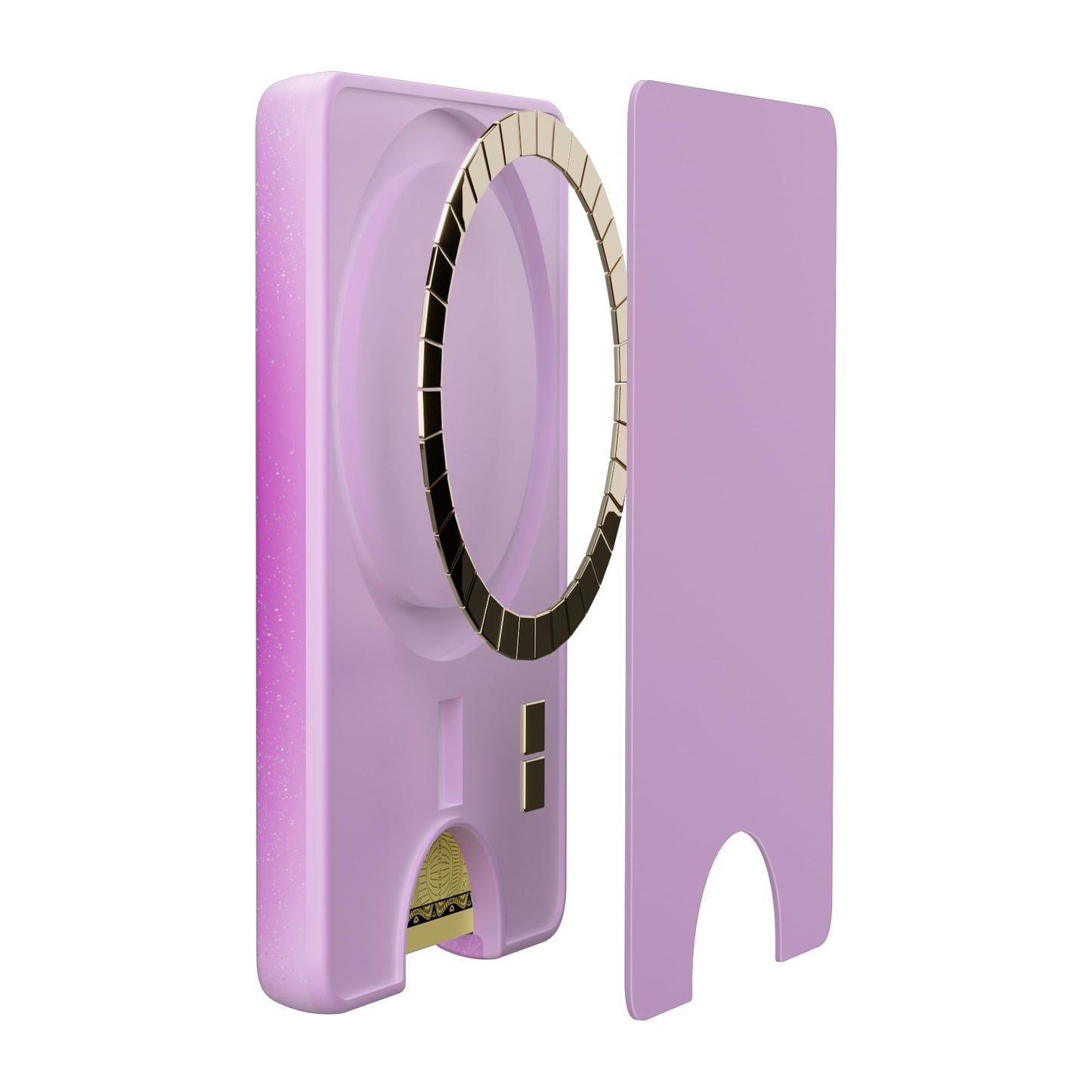 Casely MagWallet | Starfish Wishes | Coral Pink Shimmer | Slim Wallet Card Holder | Compatible with MagSafe | Soft-Touch Hard Silicone | Holds Up to 3 Cards