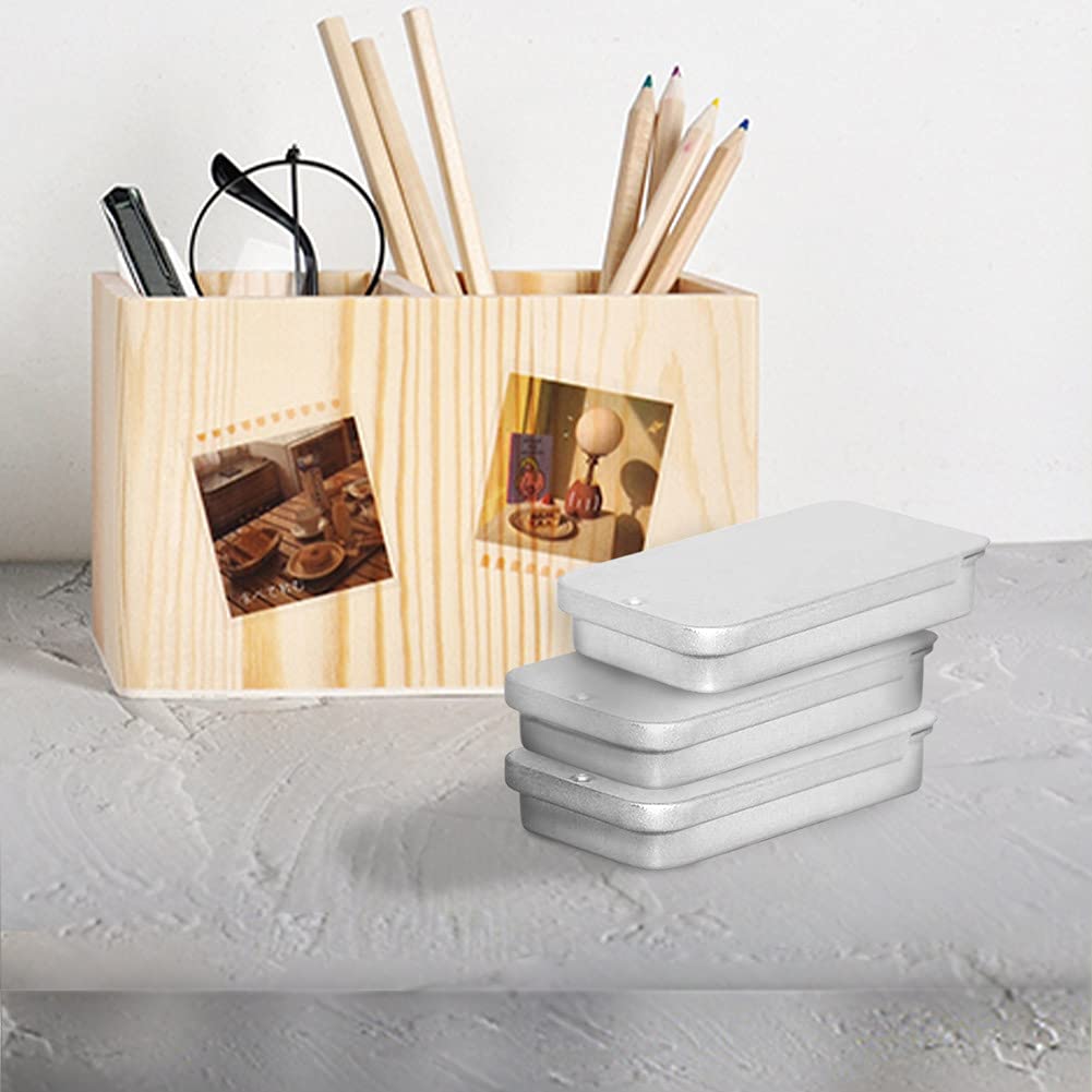 Empty Slide Top Tin Containers for Lip Balm, Crafts, Storage Kit - .25oz, 6 Pack