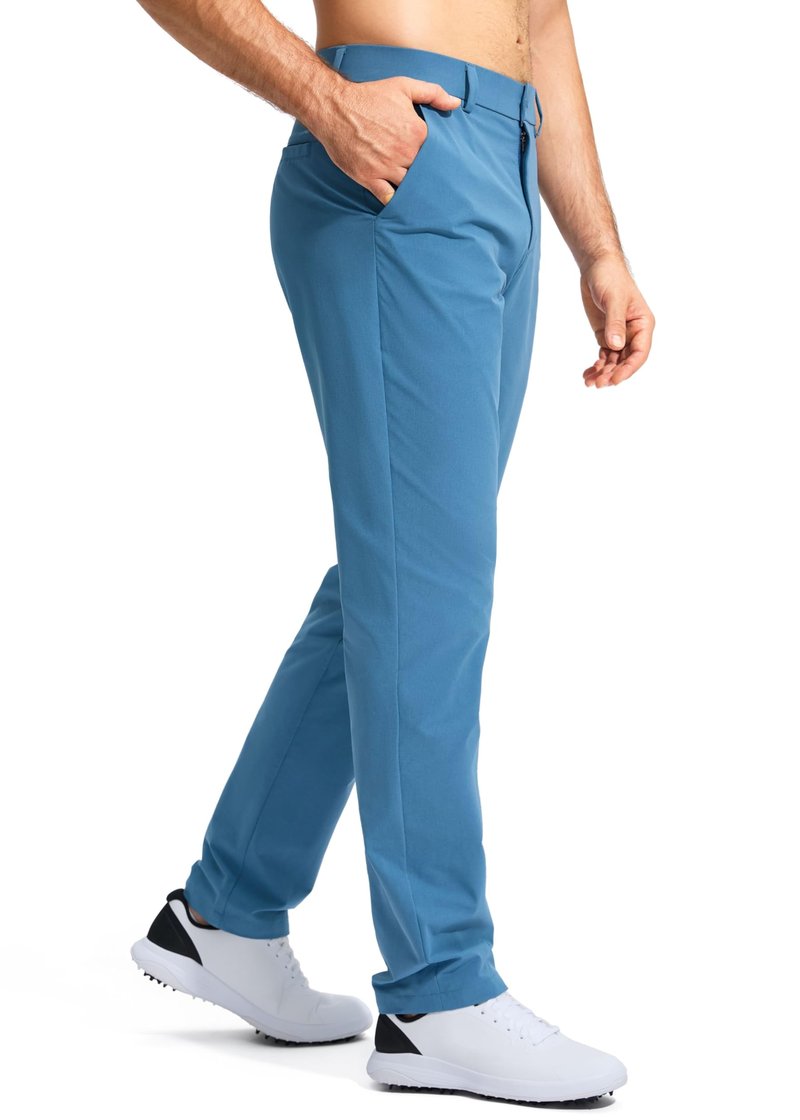 Pudolla Men's Golf Pants Mens Stretch Dress Pants 34 Lightweight Quick Dry Casual Slacks Work Pants with Pockets(Stone Slab Blue 40Wx34L)