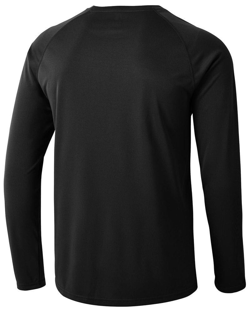 TBMPOY Men's Hiking Shirts Waterproof Dry Fit Athletic T-Shirts SPF Long Sleeve Safari Shirts Outdoor Work Swim Fishing Tops Black L