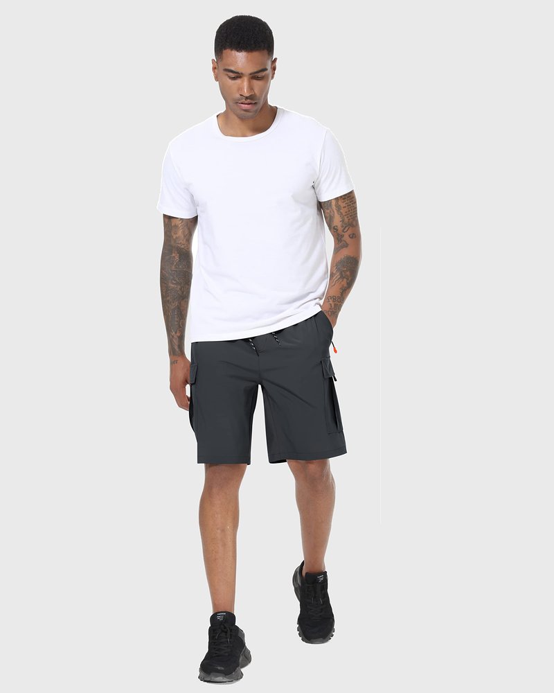 Men's Cargo Shorts Quick Dry Lightweight Stretch Hiking Shorts for Men with 5 Pockets No Lining Dark Grey
