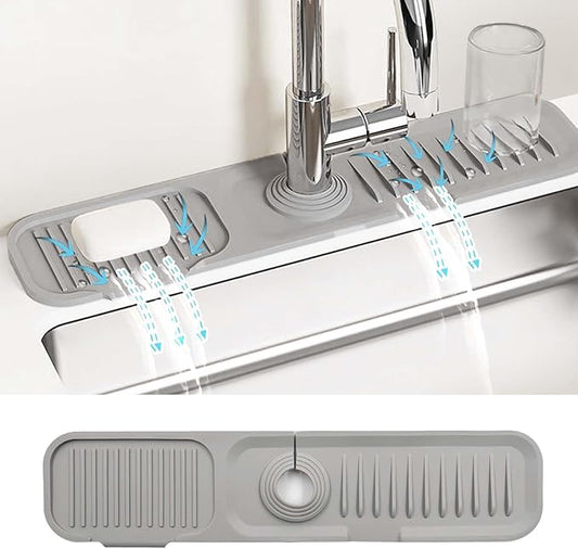 Daily Treasures 45 x 10 cm Splash Sink Guard, Narrow Rim Design Silicone Faucet