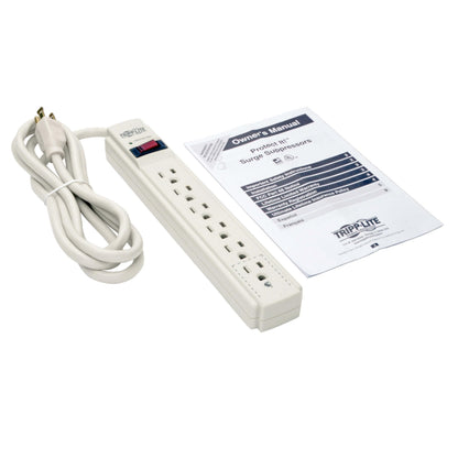 Eaton Tripp Lite series 6 Outlet Surge Protector Power Strip, 6ft Extension Cord, 900 Joules, 15A Circuit Breaker, UL Certified, Black (TLP606B)