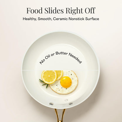 Gotham Steel 15 Pc Ceramic Cookware Set, Ceramic Pots and Pans Set Non Stick with Cooking Utensils and Steamer, Non Toxic PFOA PFOS Free, Premium Gold Stay Cool Handles, Oven & Dishwasher Safe