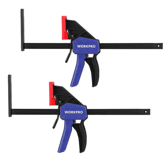 WORKPRO 9" Track Saw Clamps, Quick Release Clamp for Woodworking, Circular Saw Guide Rail System, 150lbs Load Limit x 2-1/2" Throat Depth, 2PC