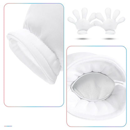 1 Pair 4 Pairs White Jumbo Cartoon Hands White Fingers Jumbo Cartoon Hands Halloween Costume Gloves Halloween Costume Accessory for Role Playing Party Small
