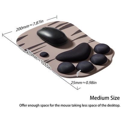 DOBAOJIA Mouse Pad Cat Paw, Ergonomic Mouse Pad, Mouse Mat with Wrist Support, Silicone Gel Mouse Pad, Cute Mouse Pad, Kawaii Mouse Pad, for Home/Office/Gaming, Mouse Mat Grey & Black