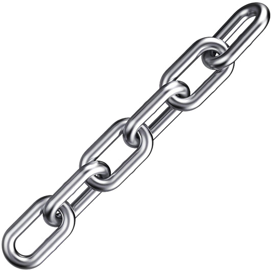 Stainless Steel Chain, Lsqurel 3/8inch Heavy Duty Chain Link Chain 6.5feet Safety Chain Utility Chain Metal Chain for Indoor and Outdoor