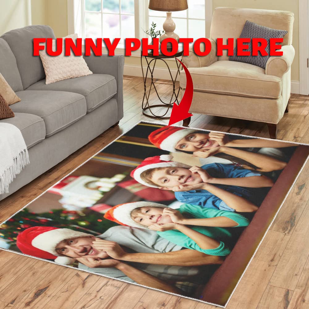 InterestPrint Floor Rugs Mat Custom Add Your Logo/Text/Photo Here Modern Carpet for Home Decoration Bedroom Kitchen Living RoomArea Rug(31x20inch, 84x60inch)-Made in USA