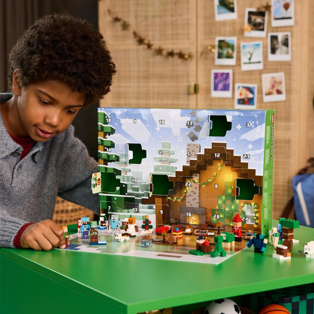 Lego Minecraft 21280 Minecraft Advent Calendar 2025 Toy Birthday Present Blocks for Boys and Girls Children 7 Years Old 8 Years Old 9 Years Old Elementary School Students Micra Minecraft Goods Game
