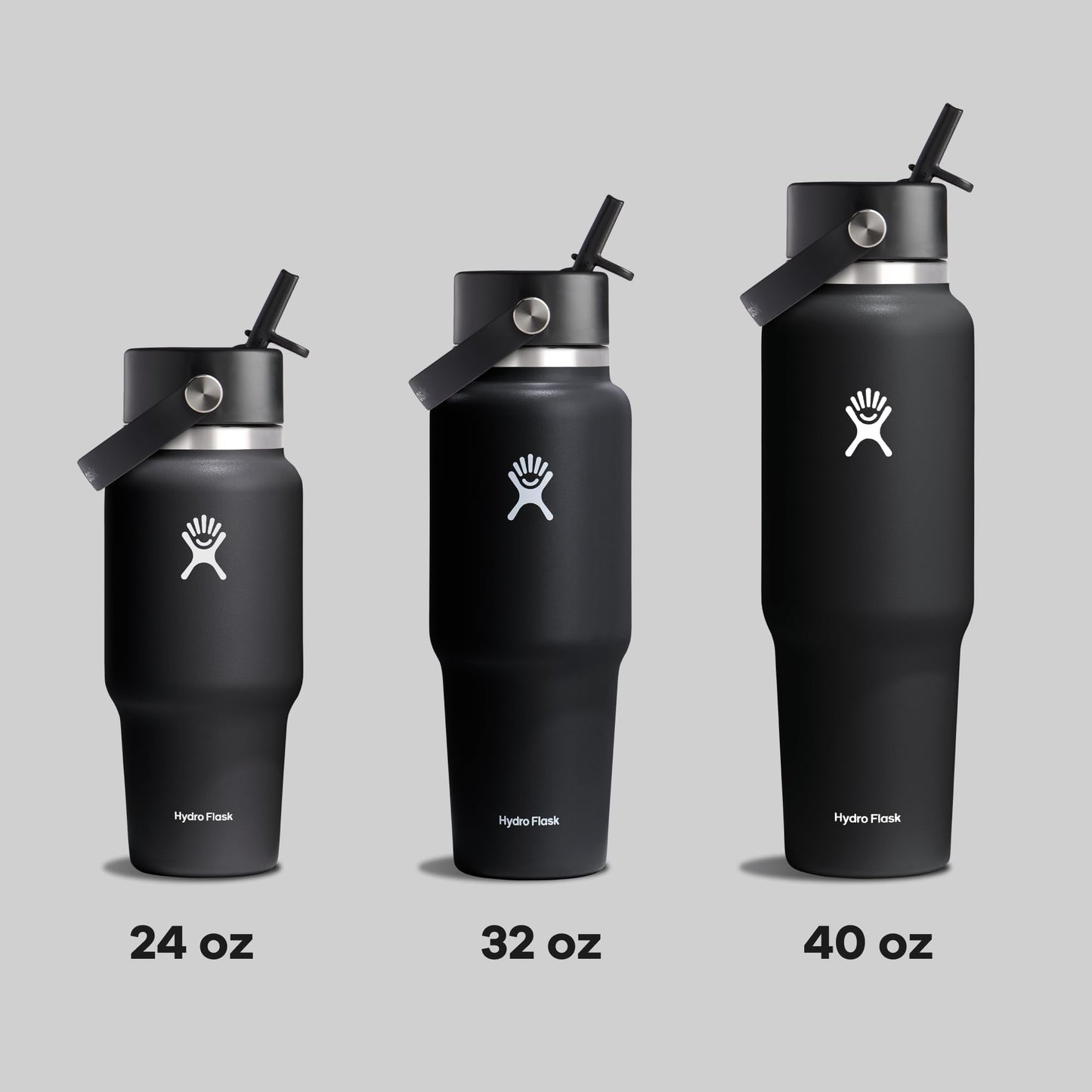 Hydro Flask 32 Oz Wide Flex Straw Travel Bottle Black