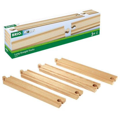 BRIO Long Straights Wooden Train Track for Kids Age 3 Years Up - Compatible with all BRIO Railway Sets & Accessories