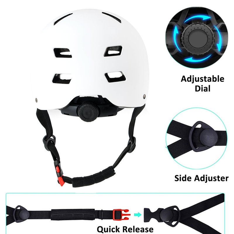 Bike Helmet 3 Sizes for Teenager Kids Youth Adults,Bavilk Skateboard Helmet Adjustable Multi-Sport Bicycle Cycling Scooter Roller Skate Inline Skating Rollerblading for Girls Boys Women Men Teen