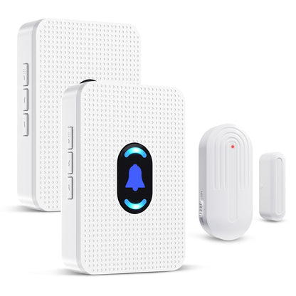 Daytech Wireless Door Chime, Door Dinger for Business Entry/Store/Home/Office, Door Alarms When Opened with 800 Ft Range,20 Chimes 5 Adjustable Volume 2 Sensors + 2 Receivers