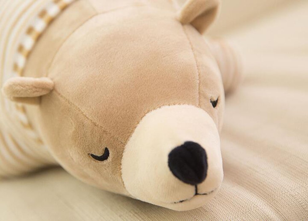 MMTTAO Stuffed Polar Bear Animal Plush Toy 20 Inch Large Brown Sleeping Bear Animal Stuff Soft Plushies Cute Dolls Collection Huggable Pillow Cushion Birthday Gift for Kids Child Boys Girls, 20Inches