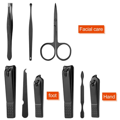 Manicure set Men Personal Care Tools Accessories Finger and Toe Nail Clippers Kit Professional Manicure Pedicure Kit With Travel Case Nail Grooming Kit Present for Men Women Stocking Stuffers