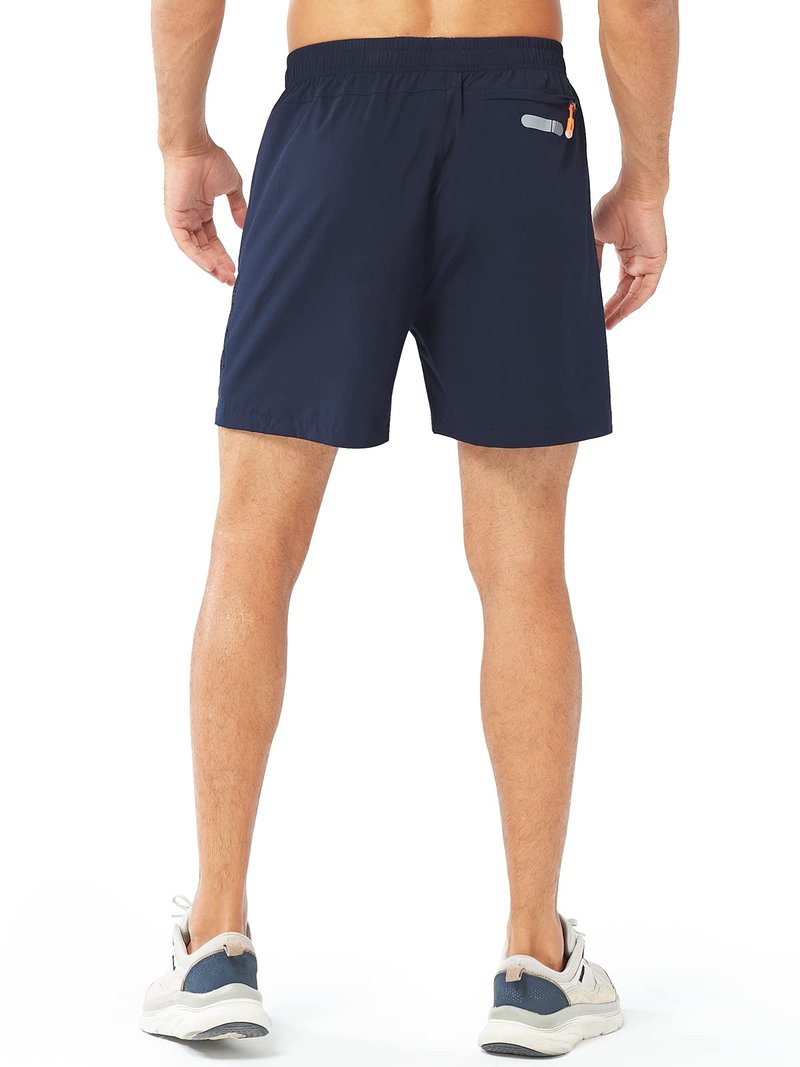 NORTHYARD Men's Athletic Running Shorts Gym Workout 7"/9"/5" Quick Dry Lightweight Sports Basketball Tennis 3 Zipper Pockets NAVY-5inch XL