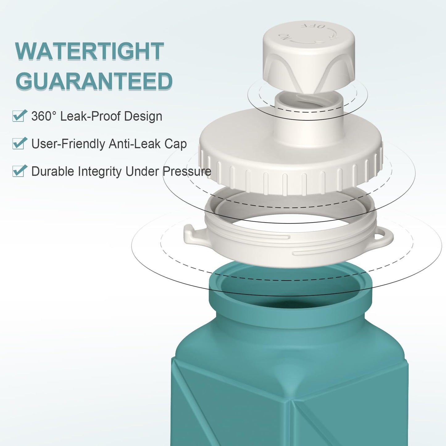 BEAUTAIL Collapsible Water Bottles 20.6oz, Silicone Foldable Portable Travel Water Bottle, Lightweight Reusable Leakproof for Traveling Camping Hiking Cycling Yoga Sports Outdoor, 1 Pack (Blue)