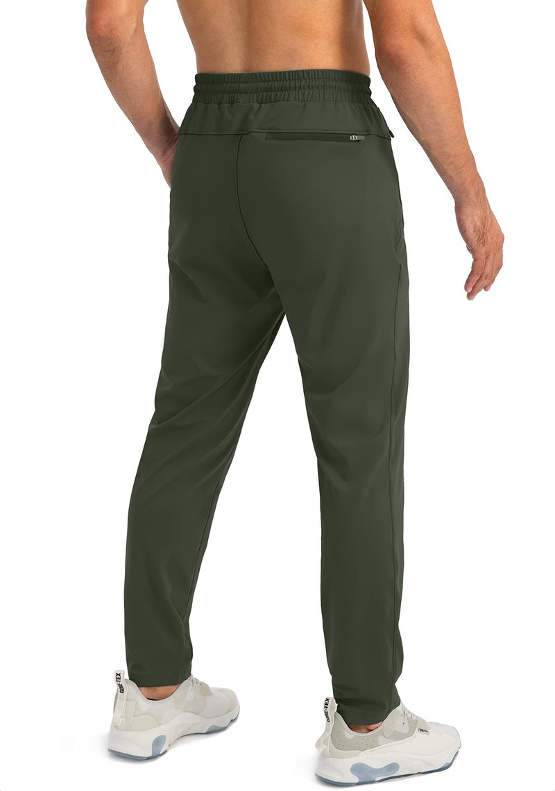 G Gradual Men's Sweatpants with Zipper Pockets Tapered Joggers for Men Athletic Pants for Workout, Jogging, Running (Olive Green, Medium)