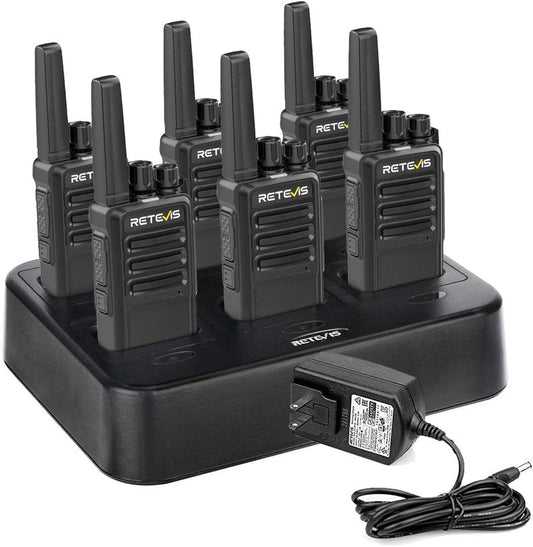 Retevis RT68 Walkie Talkies - Rechargeable Two-Way Radios 6 Pack | Heavy Duty, Long Range, Hands-Free for Adults