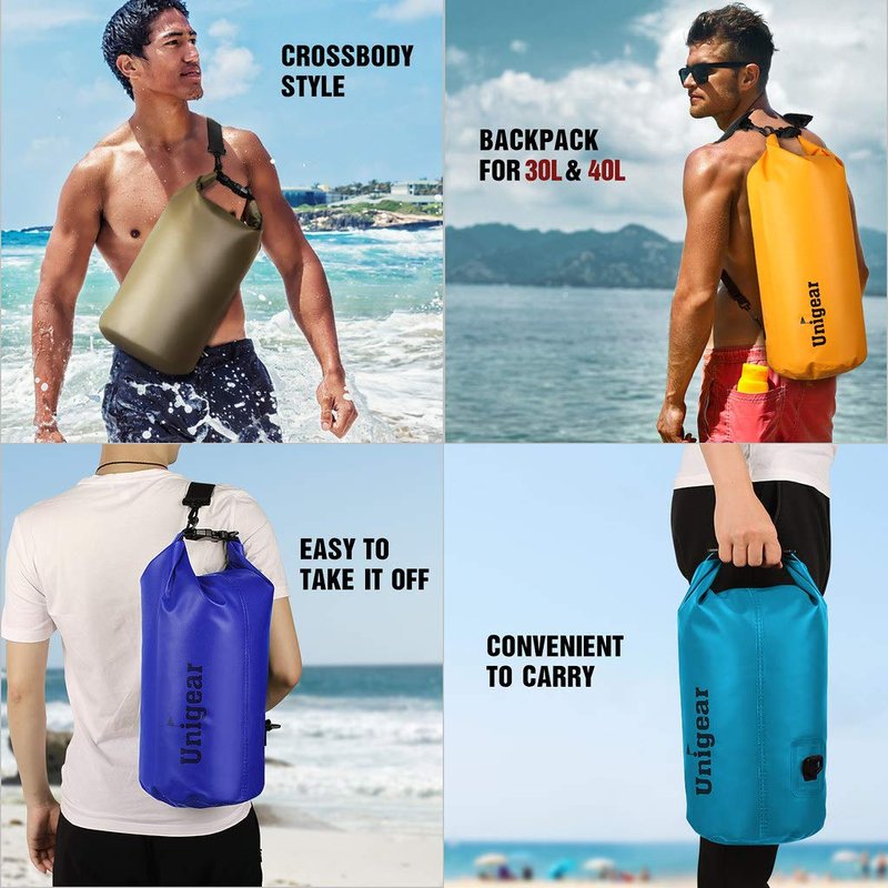 Unigear Dry Bag Waterproof, Floating and Lightweight Bags for Kayaking, Boating, Fishing, Swimming and Camping with Waterproof Phone Case (Sky Blue, 10L)