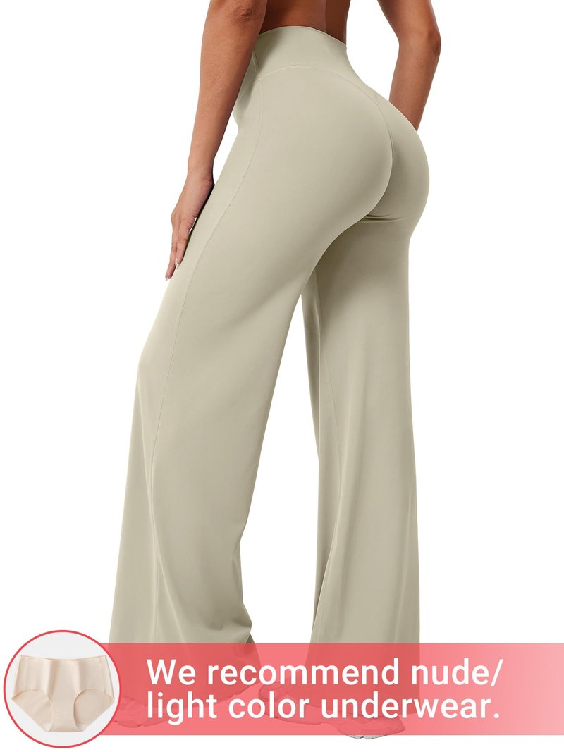 YEOREO Workout Leggings Womens No Front Seam Straight Leggings 31.5" High Waist Buttery Eddiy Gym Yoga Pants Light Sand S