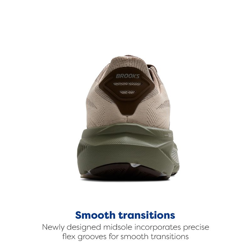 Brooks Men’s Ghost 17 Neutral Running Shoe - Chateau Gray/Brown/Olive - 12 Medium