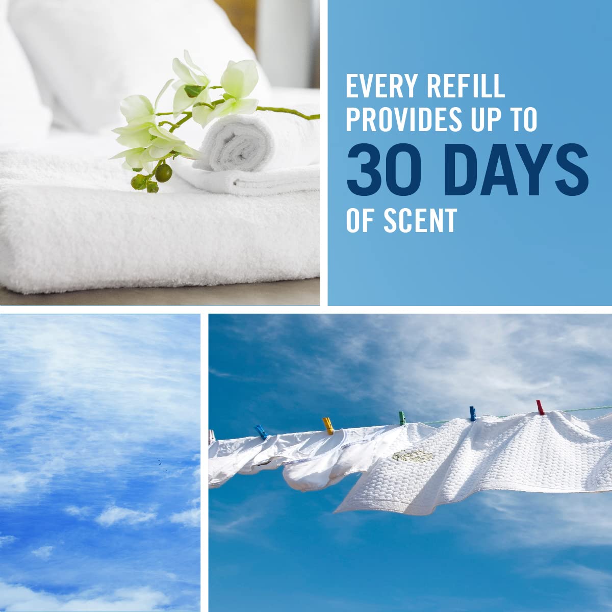 Febreze Linen & Sky Air Purifier Scent Refill Cartridge, 2-Pack, White, 2 Count
