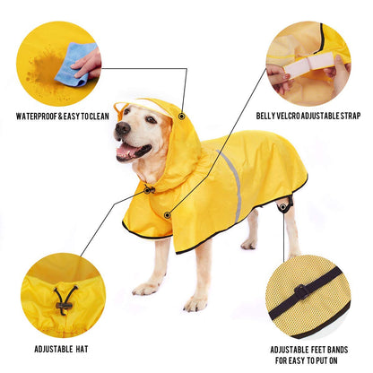 Petco Waterproof Dog Coat with Hood - Breathable, Adjustable, Yellow, 5XL