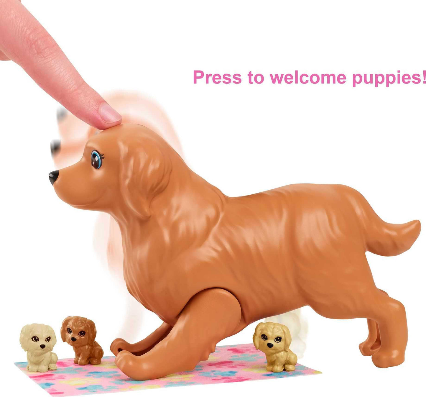 Barbie Doll & Pets Set, Blonde with Mommy Dog, 3 Newborn Puppies with Color-Change Feature & Pet Accessories