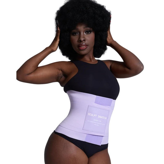 Sculpt Snatch Hourglass Waist Trainer for Women–Adjustable Sweat Band for Stomach, Tummy Control&Workout Waist Trimmer(PURPLE,3XL)