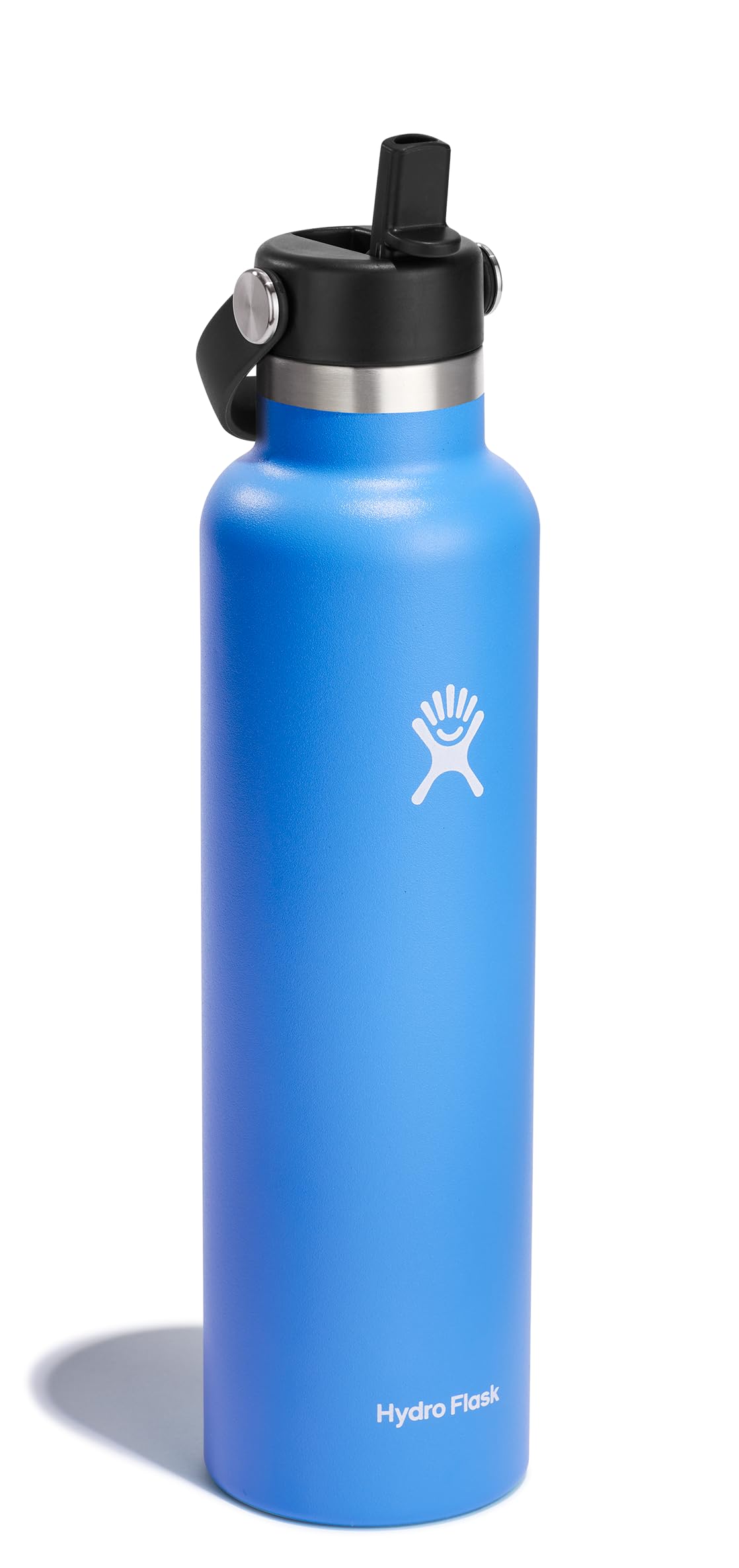 Hydro Flask Water Bottle - Insulated Stainless Steel - Straw Lid, Non Spill, Leakproof 24 Oz Cascade Blue