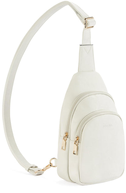 Telena Small Sling Bag for Women Leather Crossbody Fanny Packs Chest Bag for Women
