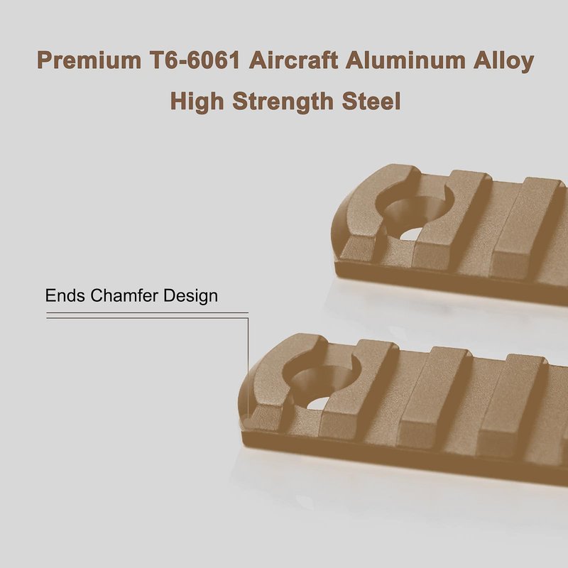 Bontok Single Picatinny Aluminum Accessory Rail Set for 3 5 7 9 11 13 Slots with 13 T-Nuts & Screws, 6 Wrench (Rounded Corner)